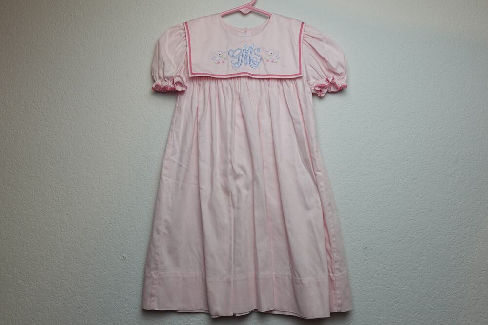 Lovely Auraluz GMS Hand Embroidered Pink Dress 2T